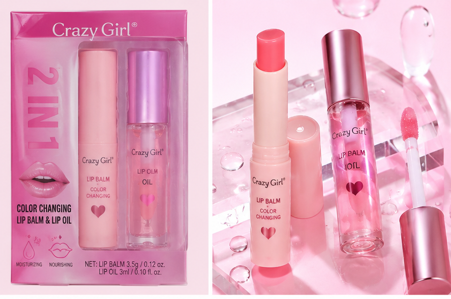 Crazy Girl 2-in-1 Color Changing Lip Balm & Lip Oil 💖